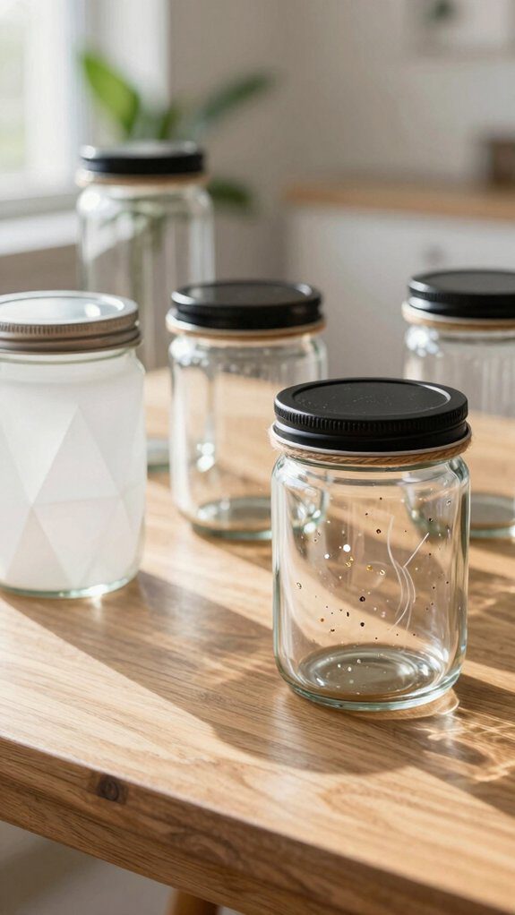 modern glass jar decor
