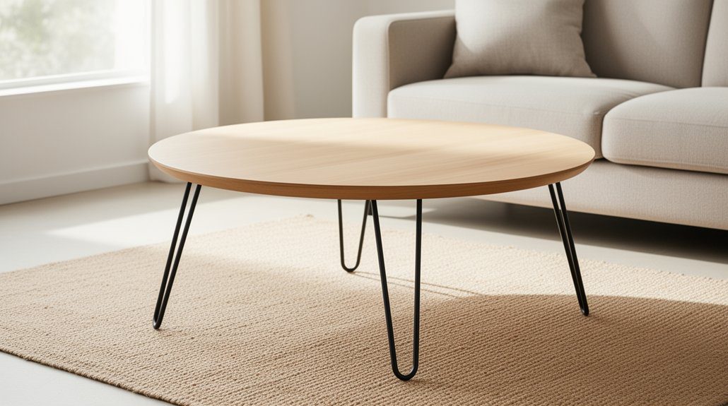 DIY Round Coffee Table Ideas: The Ultimate Stylish and Budget-Friendly Projects for a Stunning Living Room 7 modern hairpin leg table