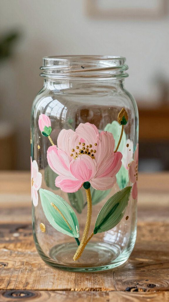 ombre painted glass jars