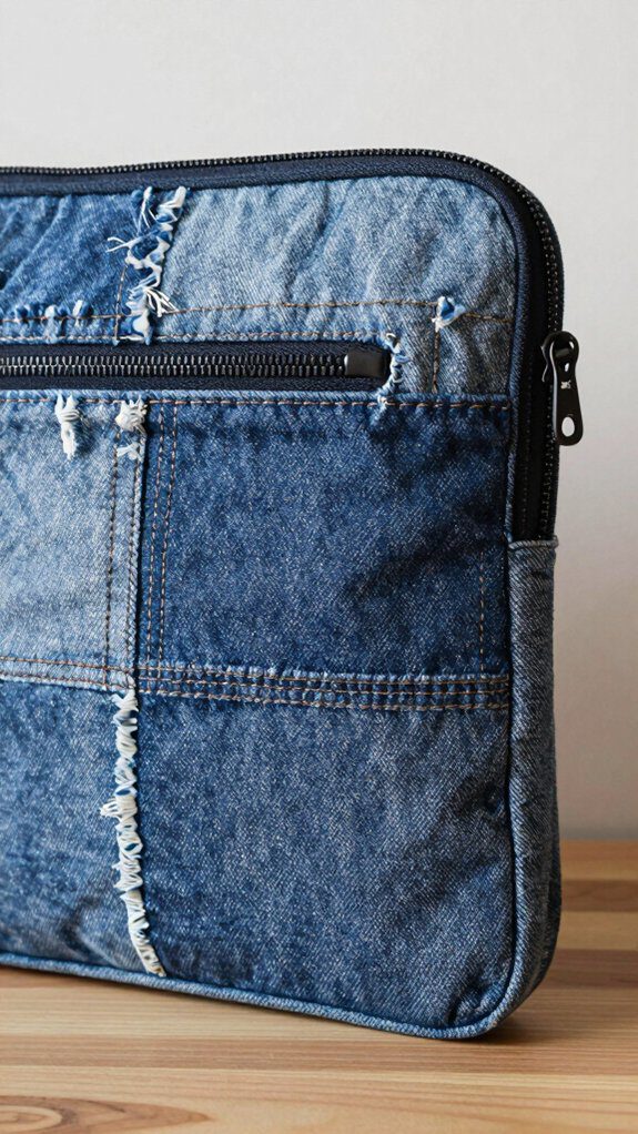 padded denim laptop sleeve