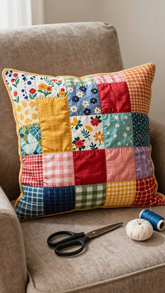 patchwork cushion cover creation
