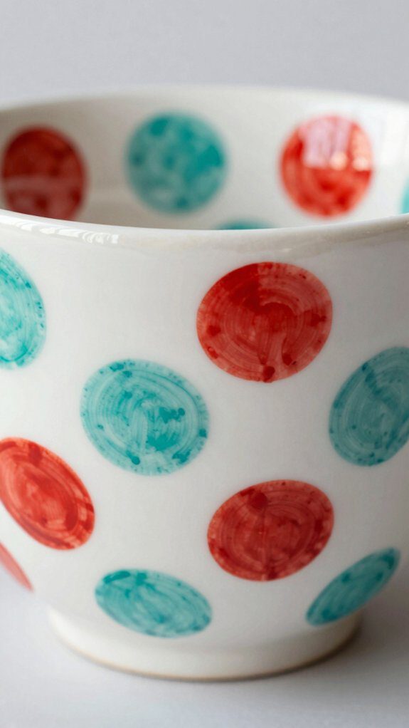 10 Simple Ceramic Bowl Painting Ideas Using Acrylic Paint 10 polka dots and dashes