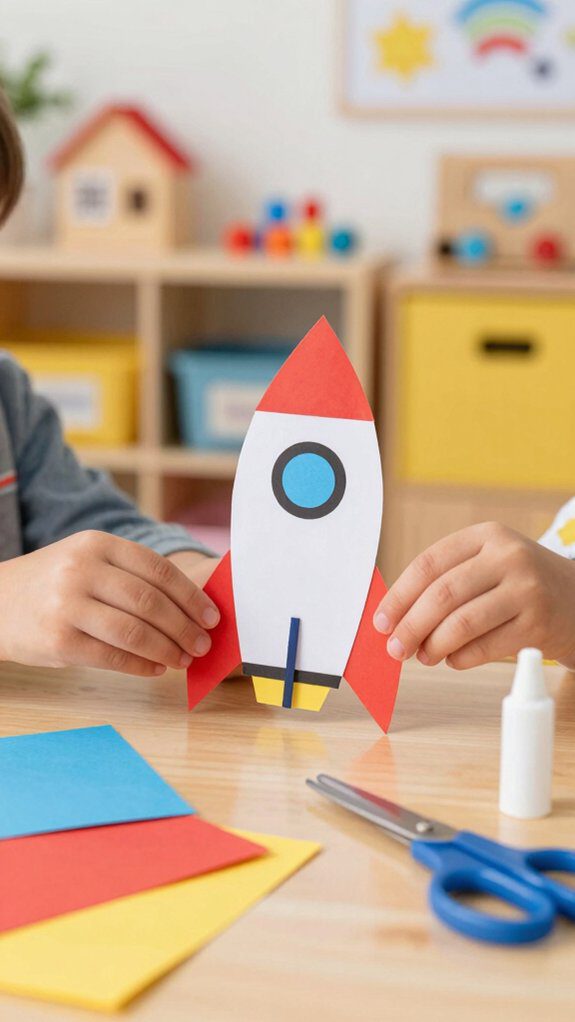 preschool rocket crafting fun