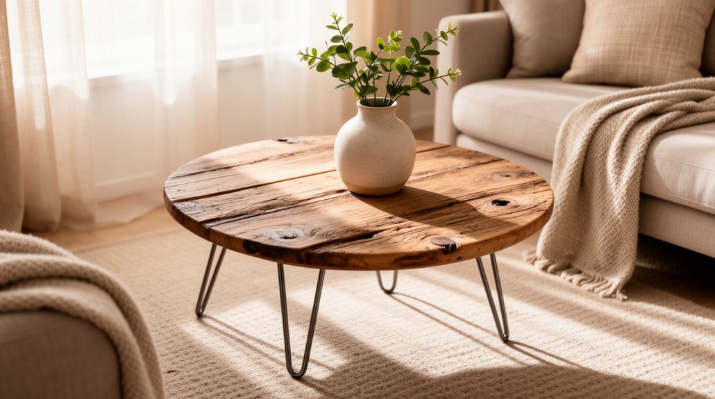 DIY Round Coffee Table Ideas: The Ultimate Stylish and Budget-Friendly Projects for a Stunning Living Room 5 rustic reclaimed wood coffee table