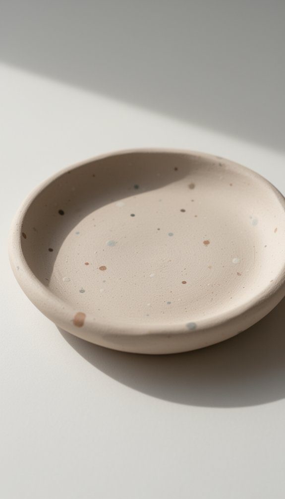 speckled clay trinket dish
