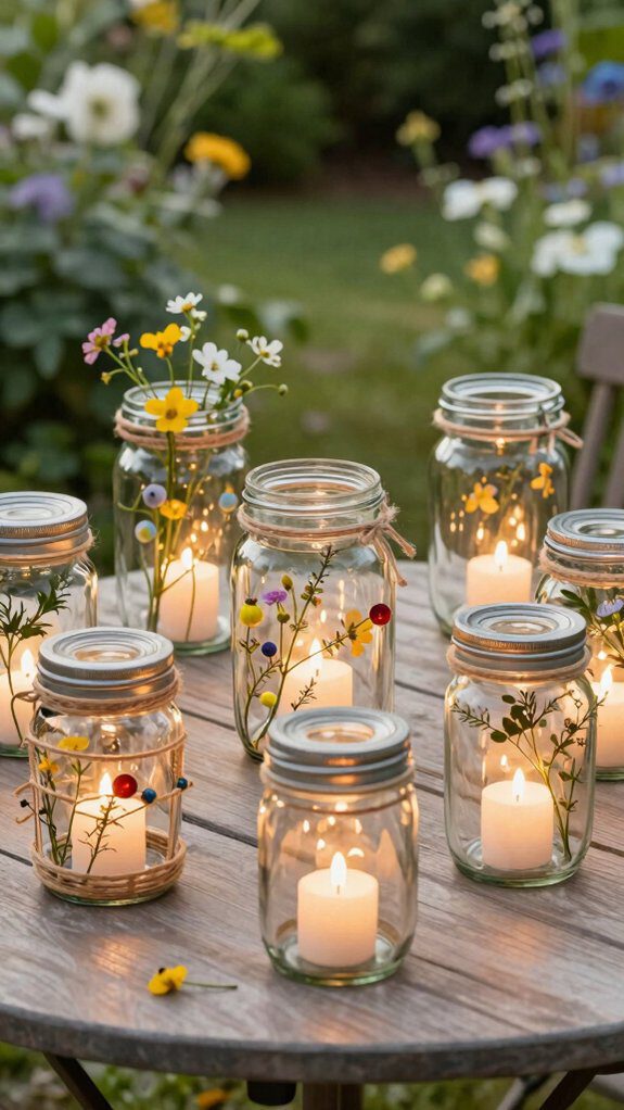 stylish outdoor glass jars