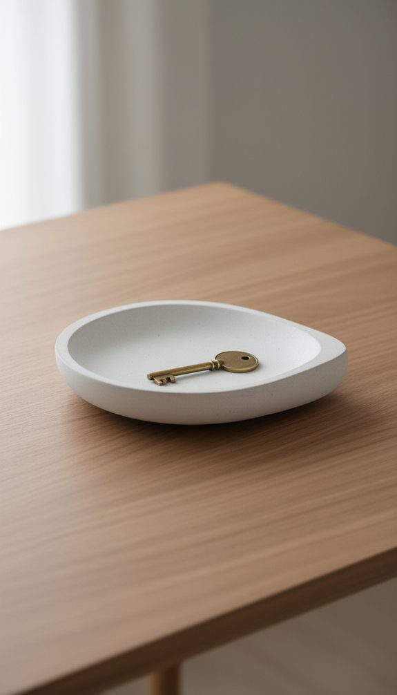 stylish white cement key dish