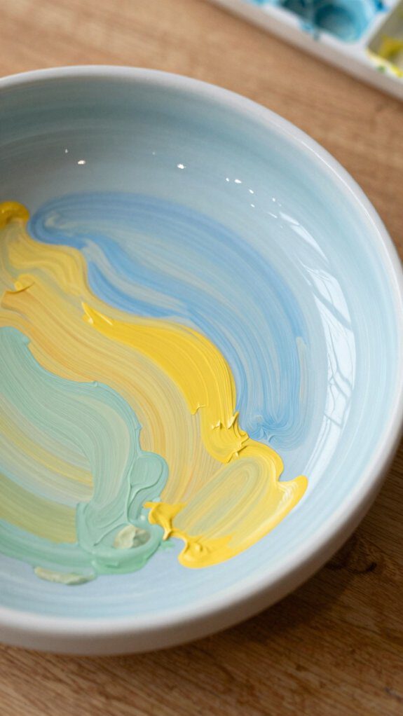 10 Simple Ceramic Bowl Painting Ideas Using Acrylic Paint 5 thin layers ensure smoothness