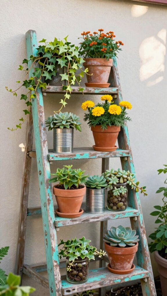 tiered plant ladder display
