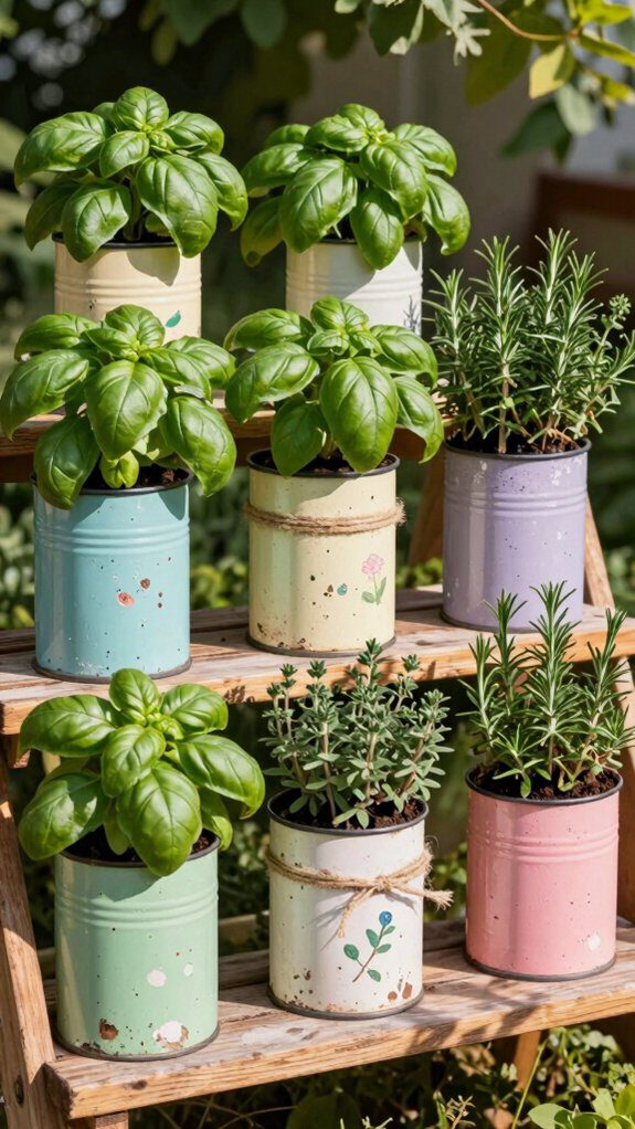 tin can herb garden