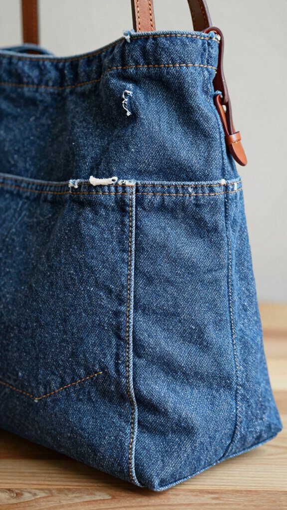 unique denim pocket purse