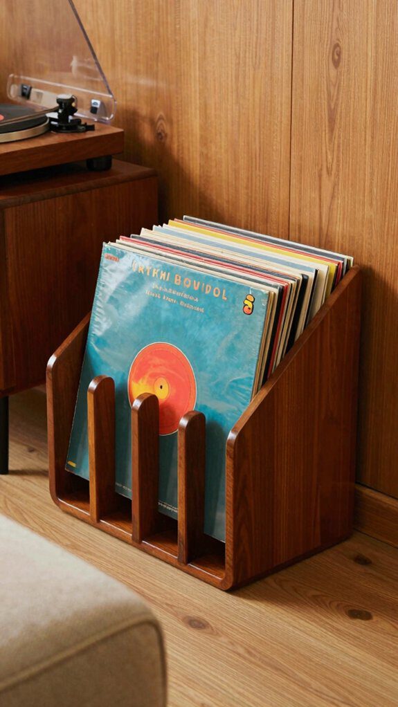 vinyl record magazine rack
