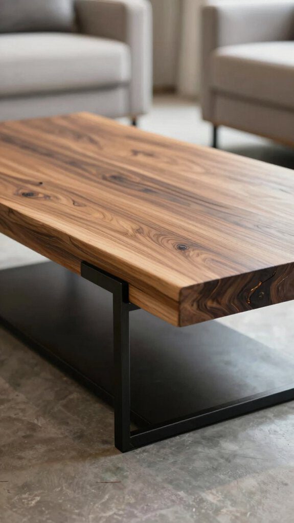 19 Unique Coffee Table Design Ideas That Stand Out Instantly 19 warm wood meets cool metal