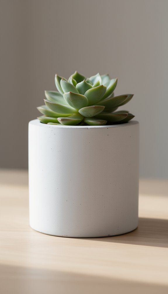 white cement planter guide