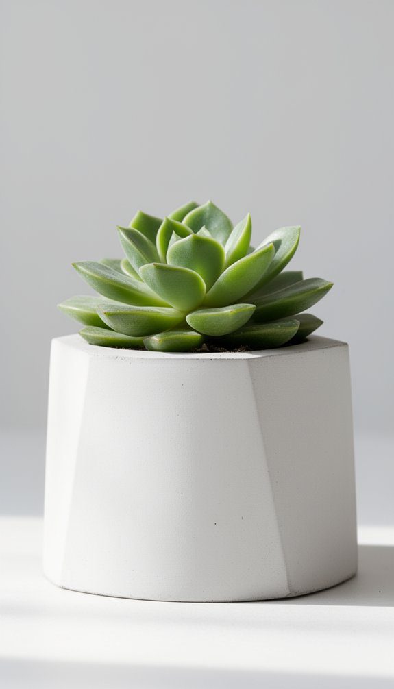 white cement succulent pot