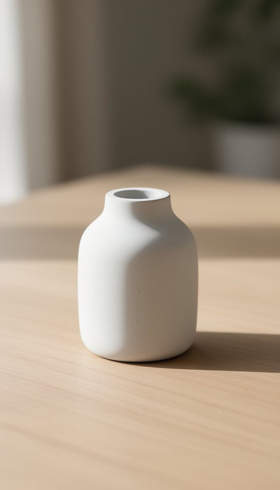 white cement vase creation