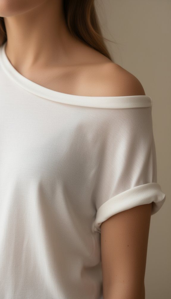 widened neckline for drape