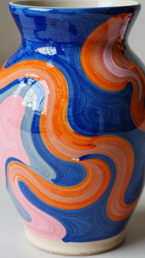 19 Pottery Painting Ideas for Creative and Eye-Catching Designs 6 abstract expressionism pottery painting