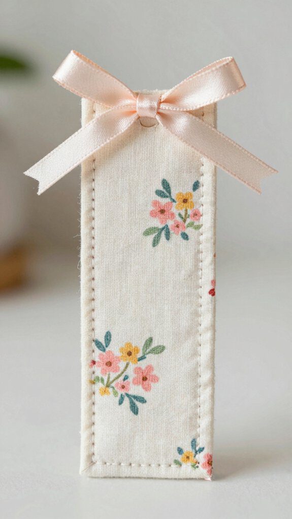 14 Fabric Bookmark DIY Free Pattern Ideas for Easy Sewing Projects 11 adjustable ribbon tie bookmark