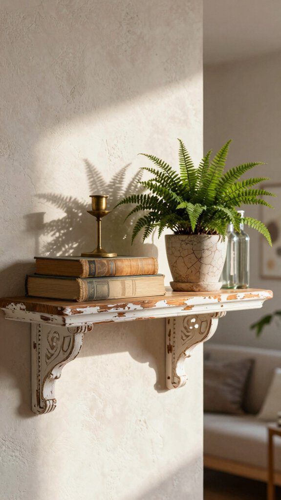 antique mantel repurposed as focal