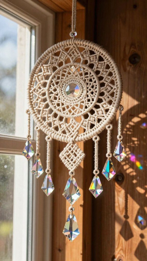boho sun catcher crafting