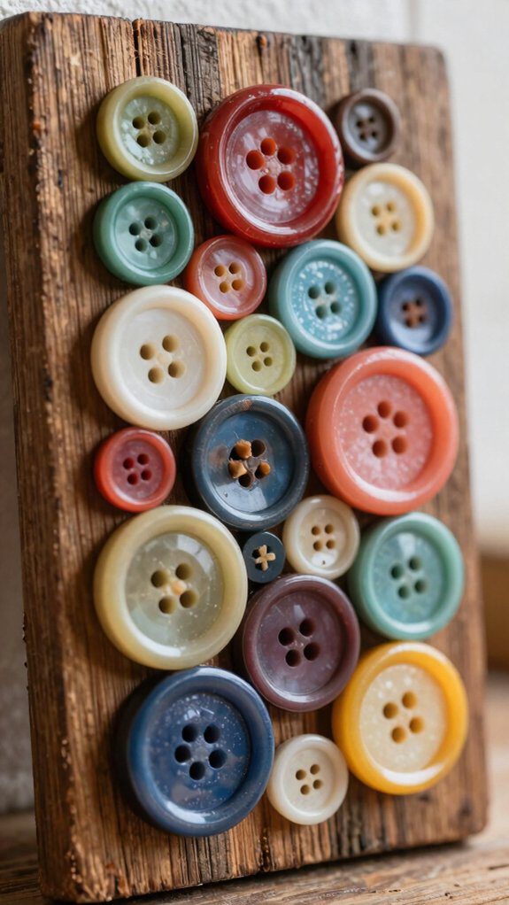 bold button flower plaque