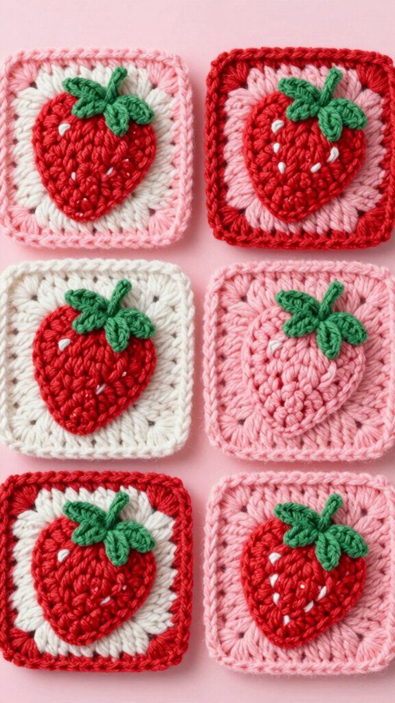 bold contrast with strawberries