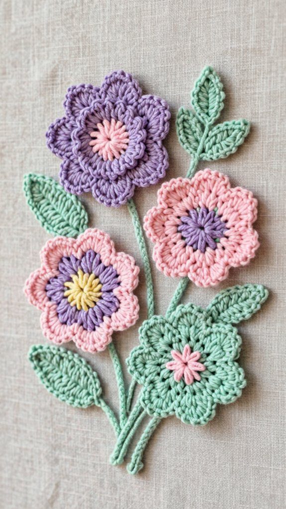 17 Crochet Flower Wall Hanging Patterns for Home Decor 14 botanical crochet wall art