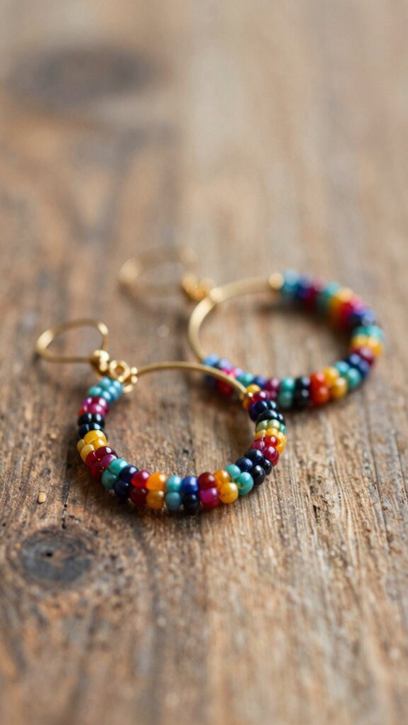 bright colorful seed bead earrings