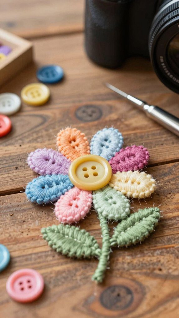 button flower card project