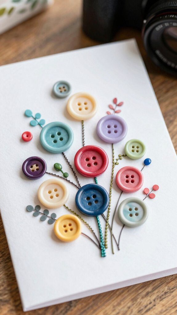 button flower greeting cards