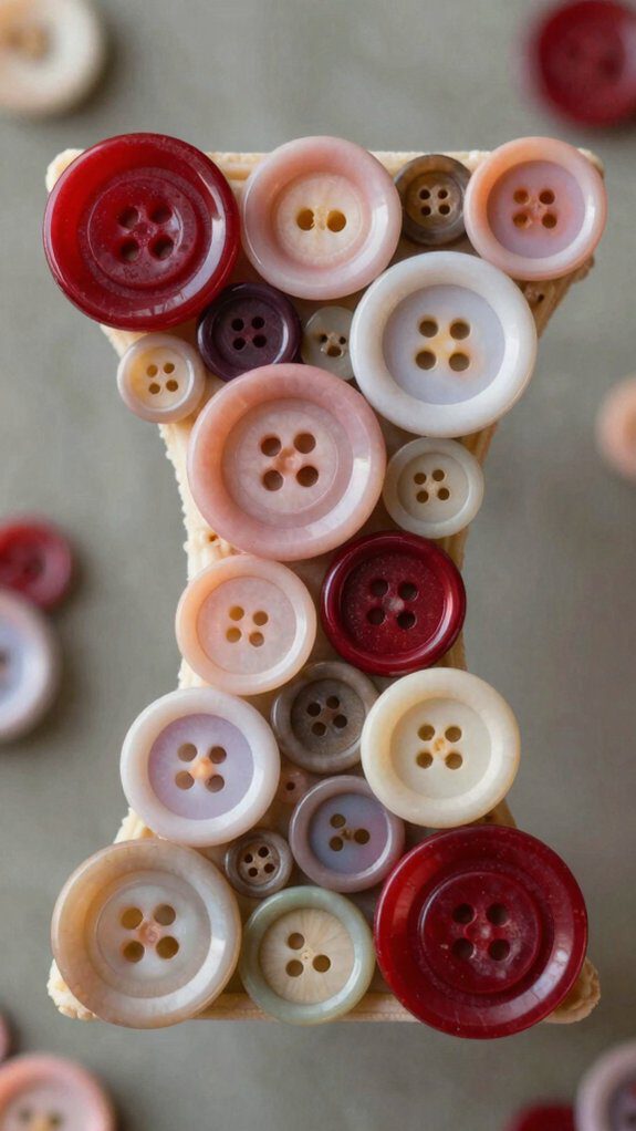 button flower initial decoration