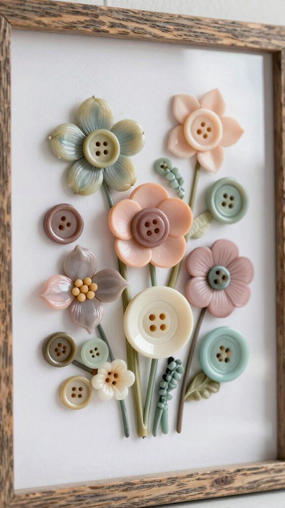 button flower wall art