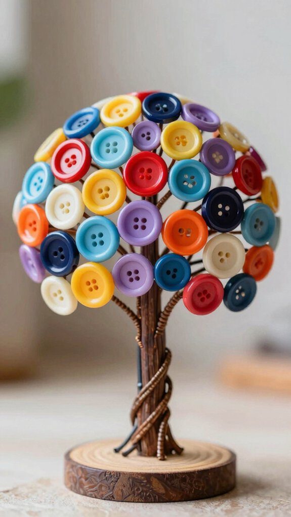 button tree art creation