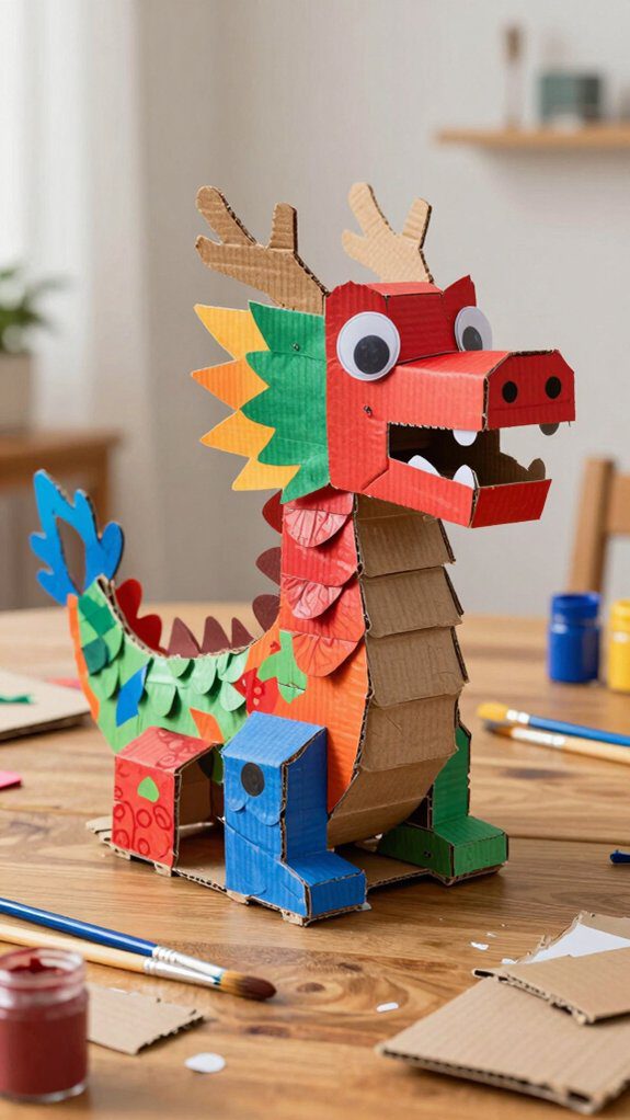 cardboard dragon imaginative play