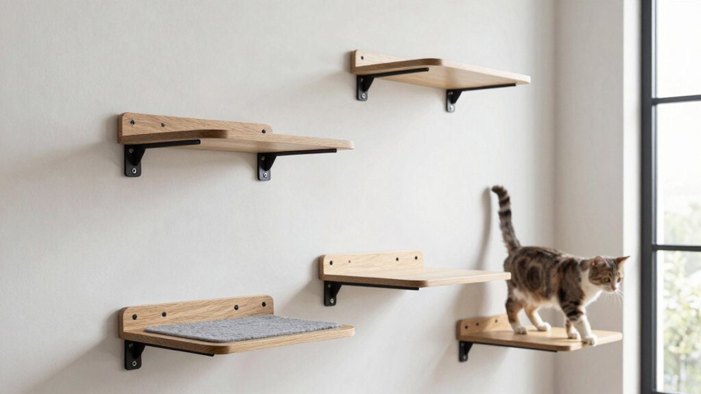 cat shelves stability materials layout