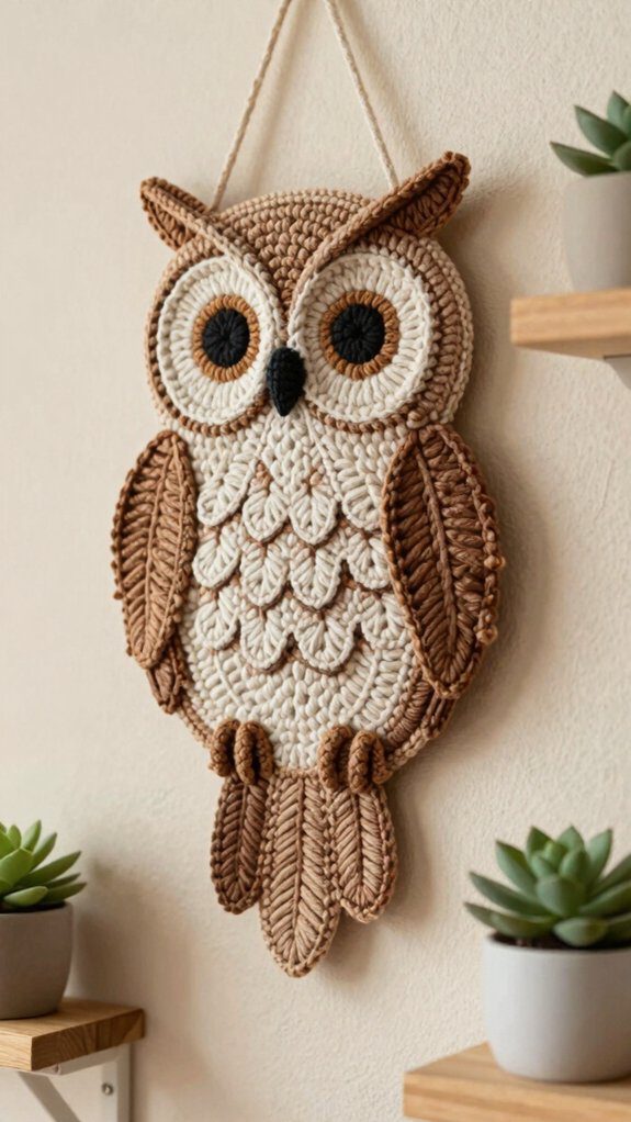 charming crochet owl decor