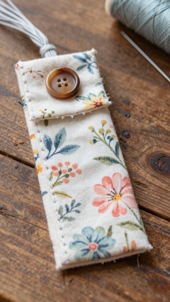 14 Fabric Bookmark DIY Free Pattern Ideas for Easy Sewing Projects 14 charming decorative button closure