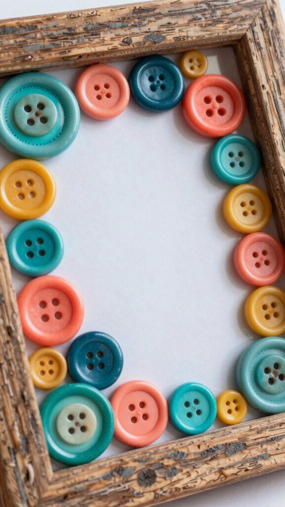cheerful button flower frame
