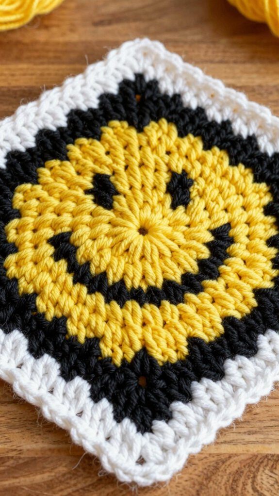 cheerful pixel square pattern