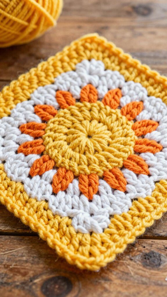 cheerful pixel sun crochet
