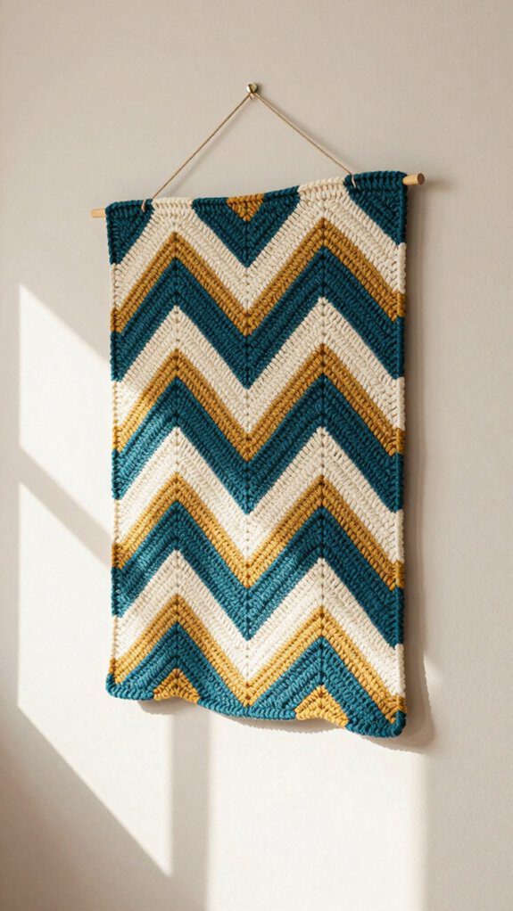 chevron crochet wall art