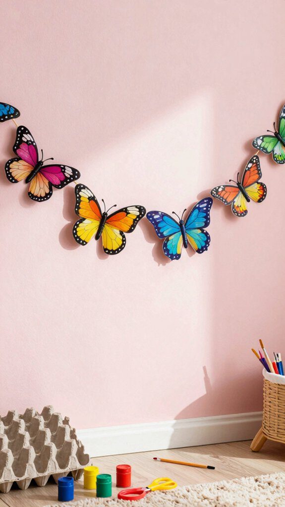 colorful butterfly garland craft