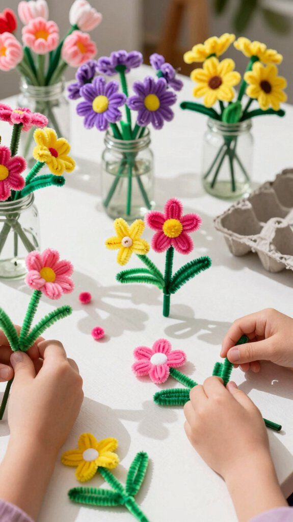 colorful recycled flower bouquets