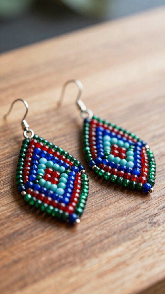 colorful seed bead earrings