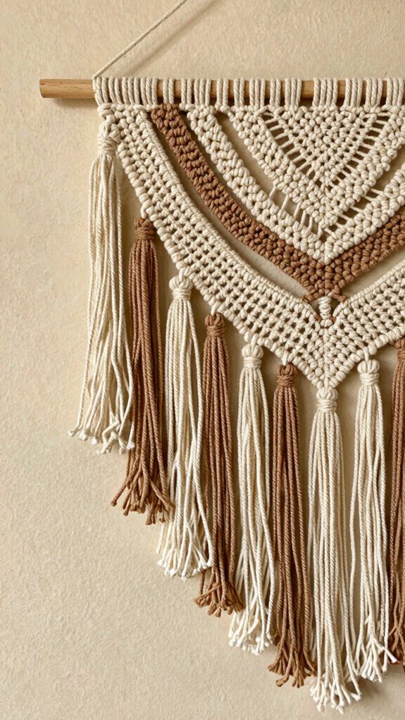 colorful textured tassel wall hanging