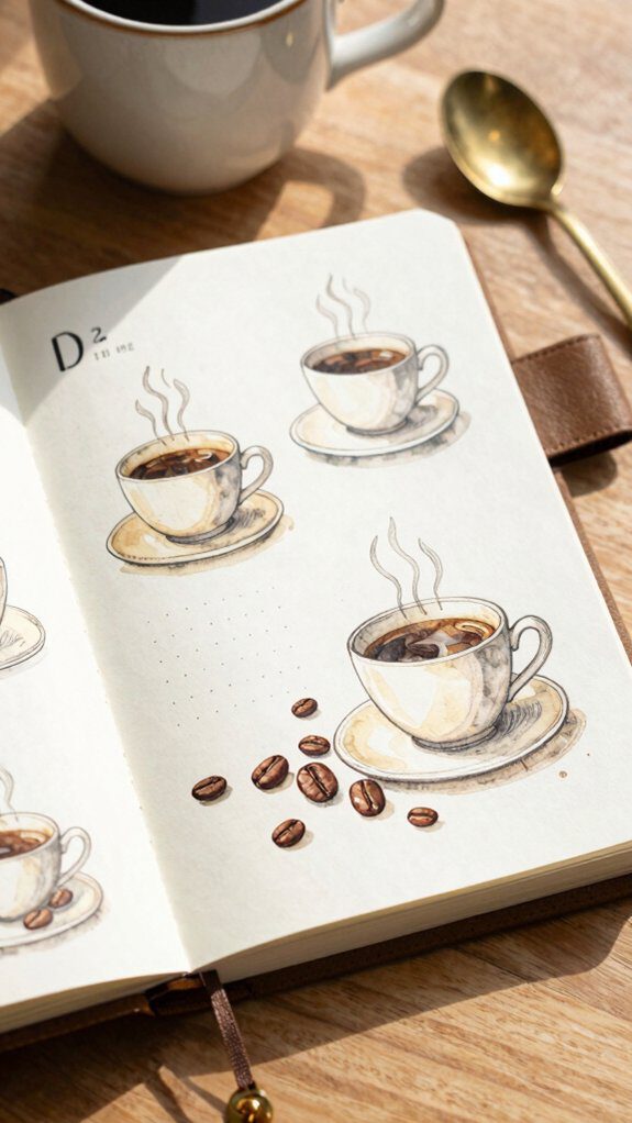 cozy coffee themed monthly spread