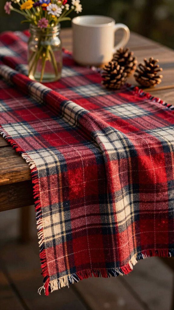 cozy handmade flannel table runner