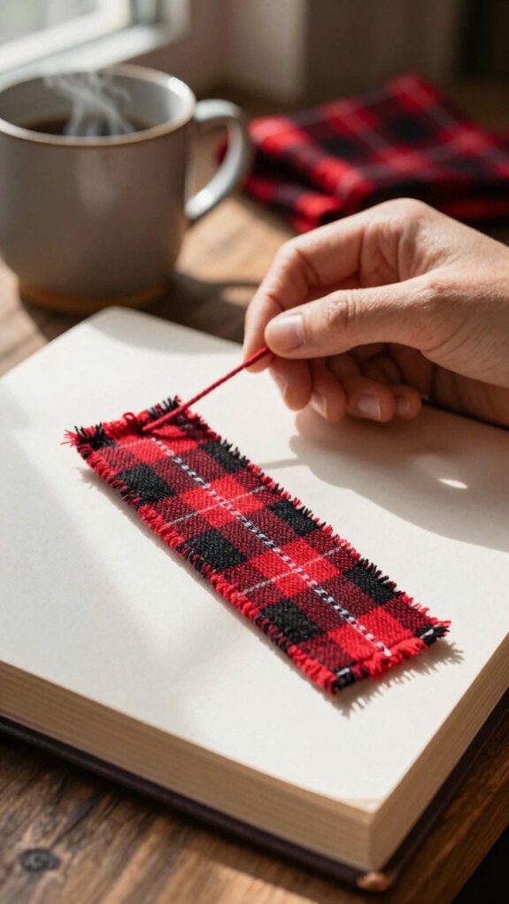 cozy quick flannel sewing bookmarks