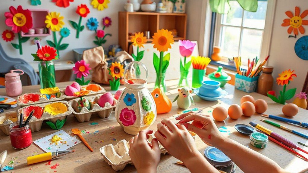 creative crafts using egg cartons